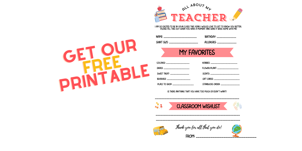 Get to Know Your Teacher with Our FREE Back-to-School Night Printable