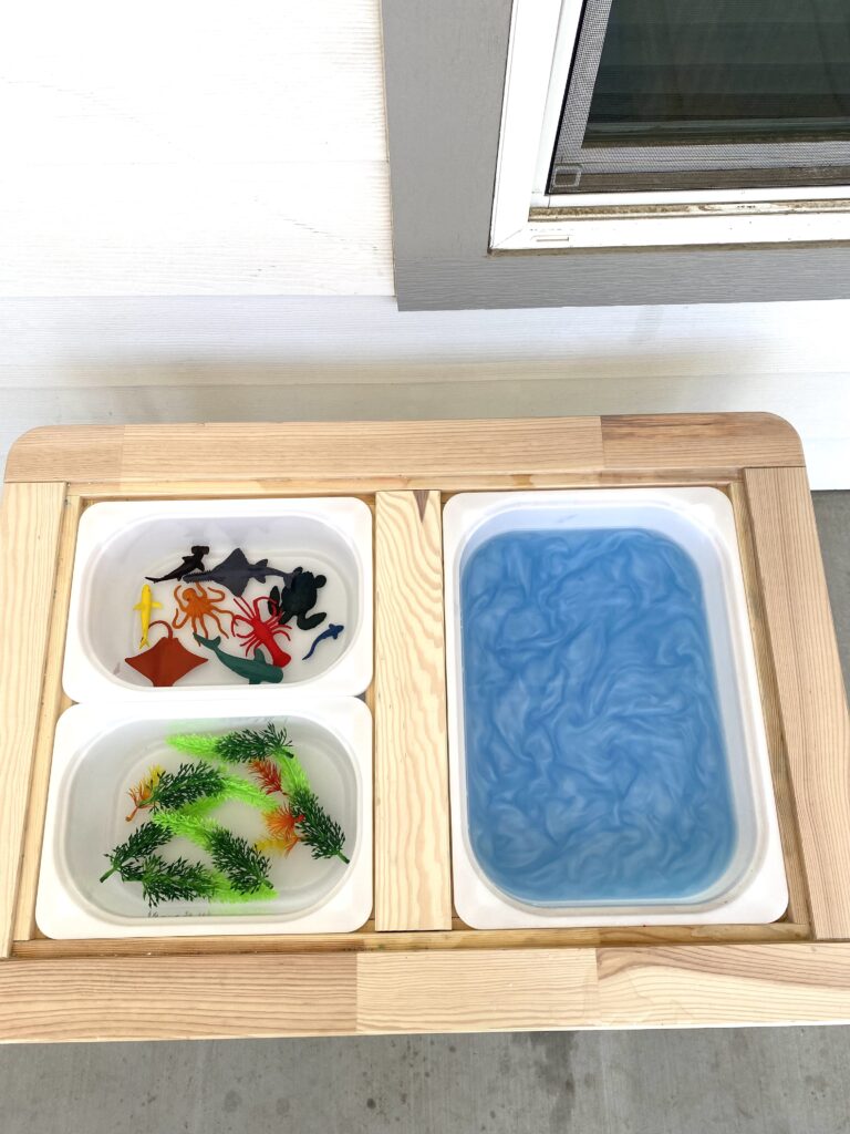 water sensory bin 